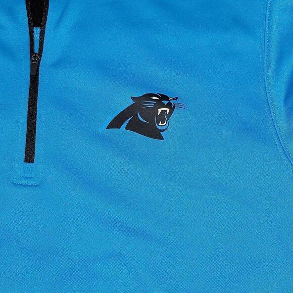 NFL Team Apparel Carolina Panthers 1/4 Zip Pullover Pull-on Mens Shirt Size M - Picture 2 of 7